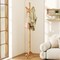 Wooden Hall Tree with 11 Hooks and Adjustable Height for Entryway
